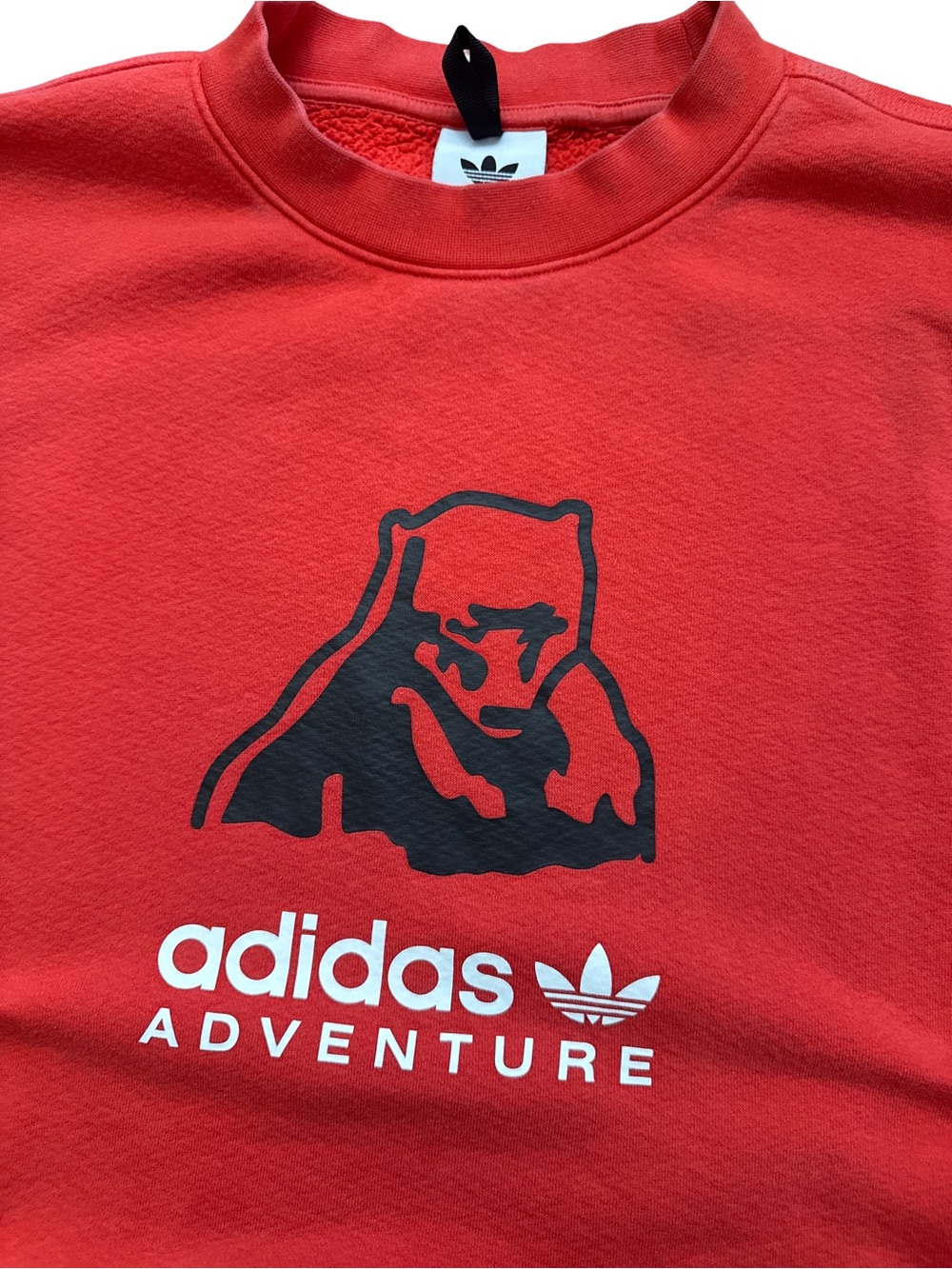 Adidas Adventure Sweatshirt Men’s L/XL Red Black Bear Graphic Crewneck Pullover
